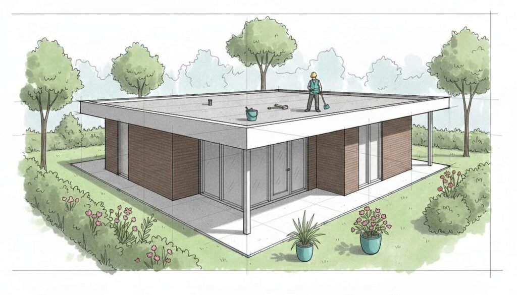 Technisch ontwerp van een woning met plat dak in Almere