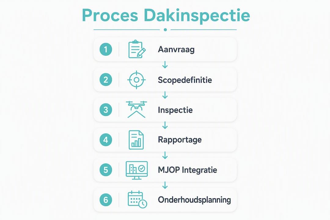 Overzichtelijke infographic: zo verloopt een dakinspectie stap voor stap