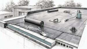 Ontwerptekening voor renovatie van een plat dak