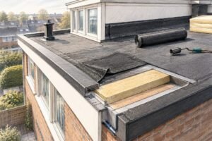 Architectonische tekening van een dakrenovatie