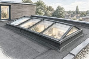Lichtstraat op een Nederlands plat dak