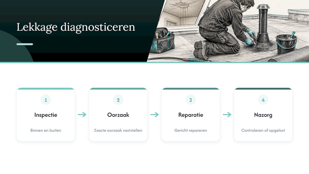Vier fasen van dakdoorvoerlekkage diagnosticeren en oplossen